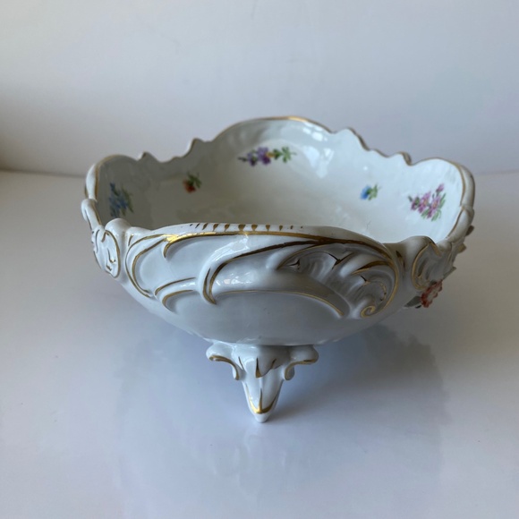 Antique Dresden Porcelain Oval Bowl Made in Germany Circa 1910-1930s - Picture 2 of 10